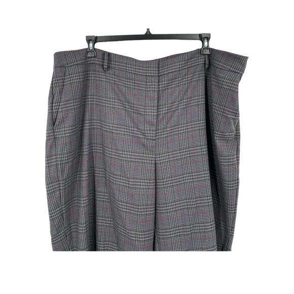 Vince Camuto pants plaid wide trousers gray size 22W - Picture 2 of 6